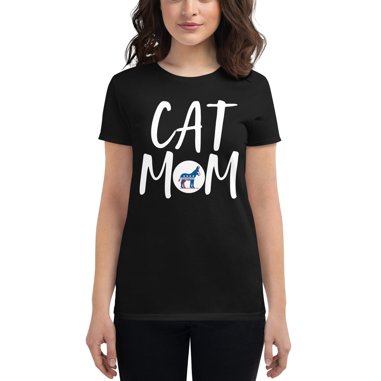 Liberal Democrat Cat Mom Shirt - Black