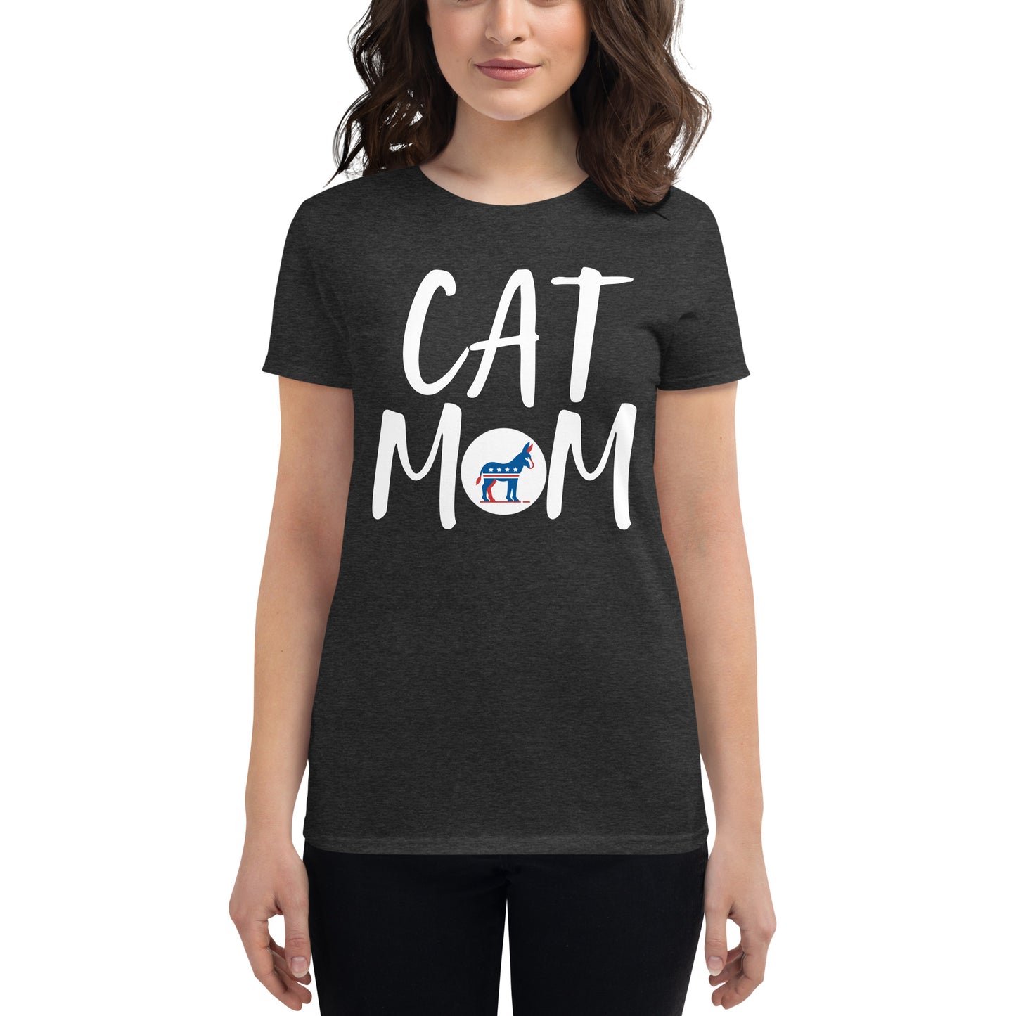 Liberal Democrat Cat Mom Shirt - Heather