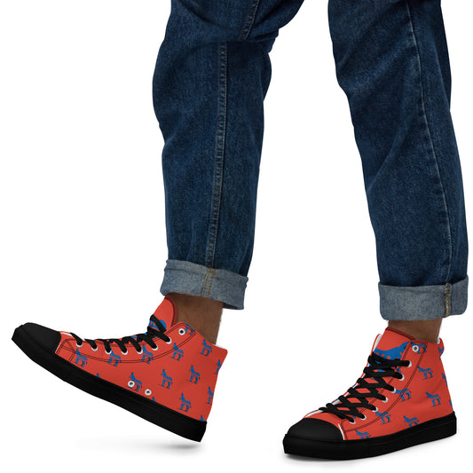 Democrat Donkey High-Top Rally Shoes - Red