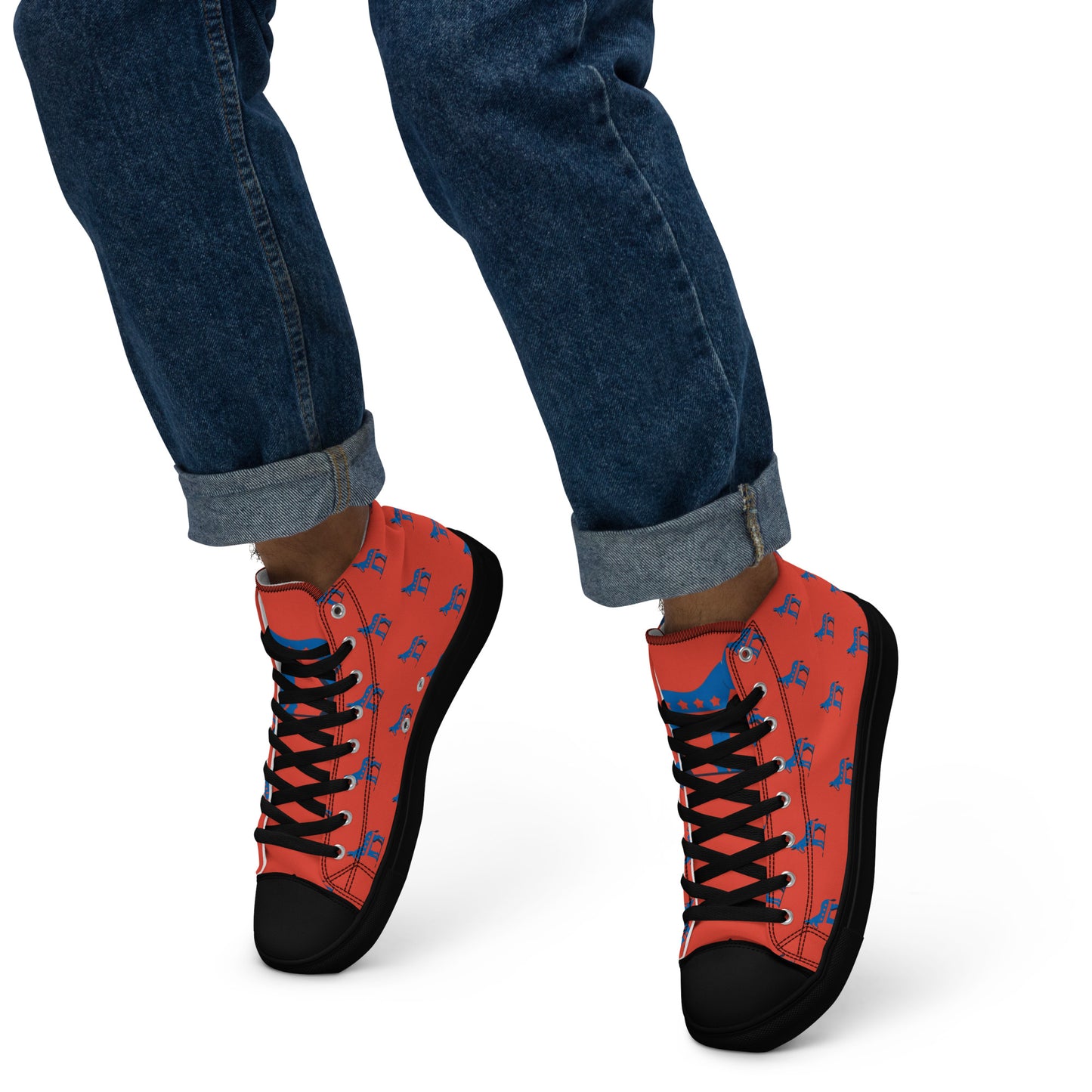 Democrat Donkey High-Top Rally Shoes - Red