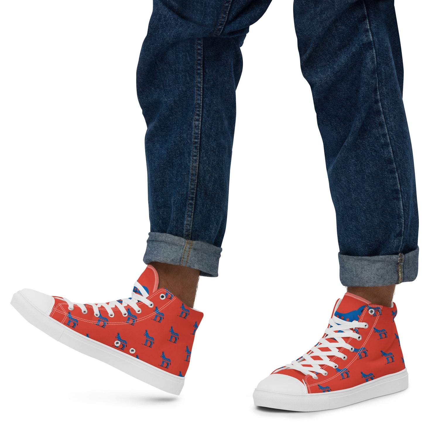 Democrat Donkey High-Top Rally Shoes - Red