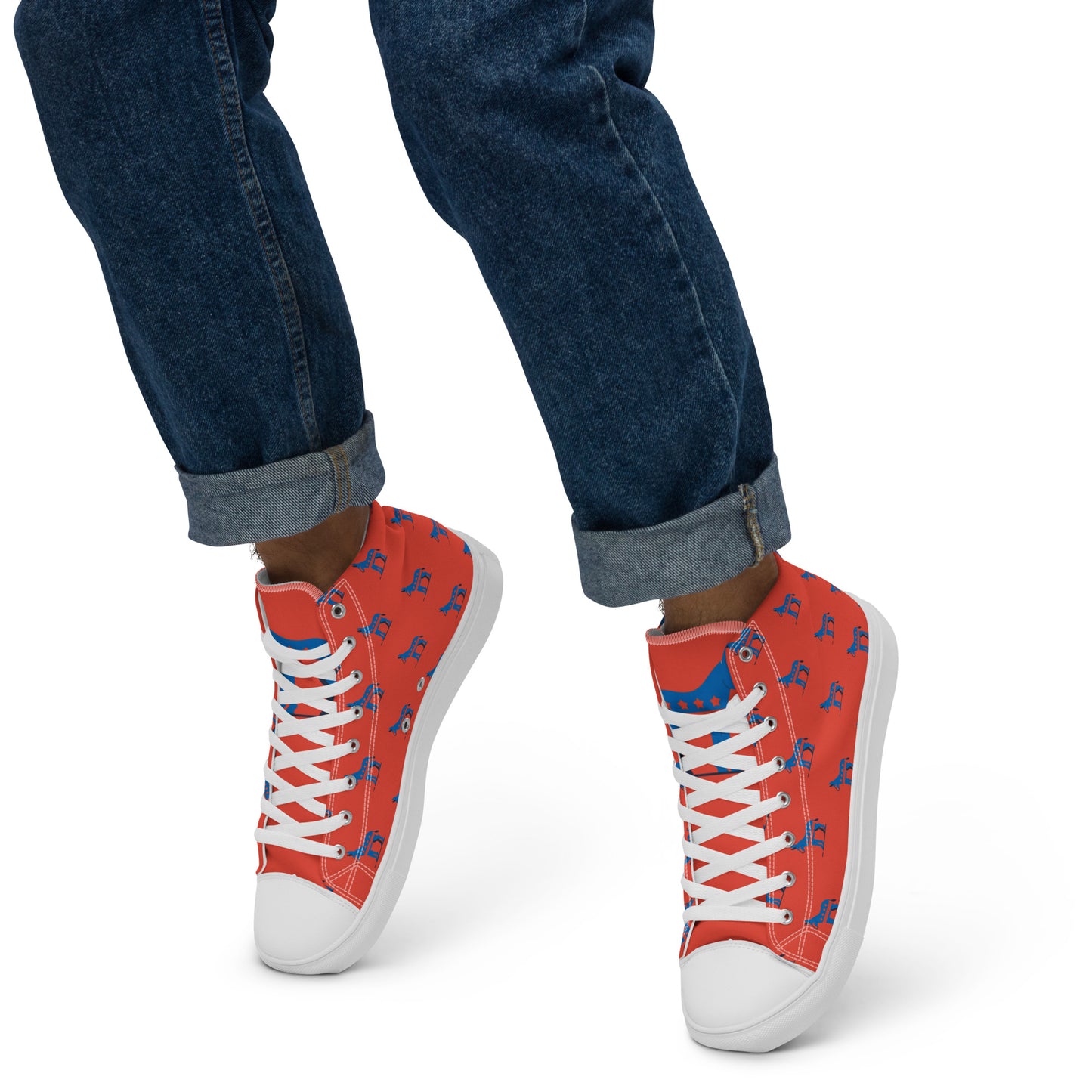 Democrat Donkey High-Top Rally Shoes - Red