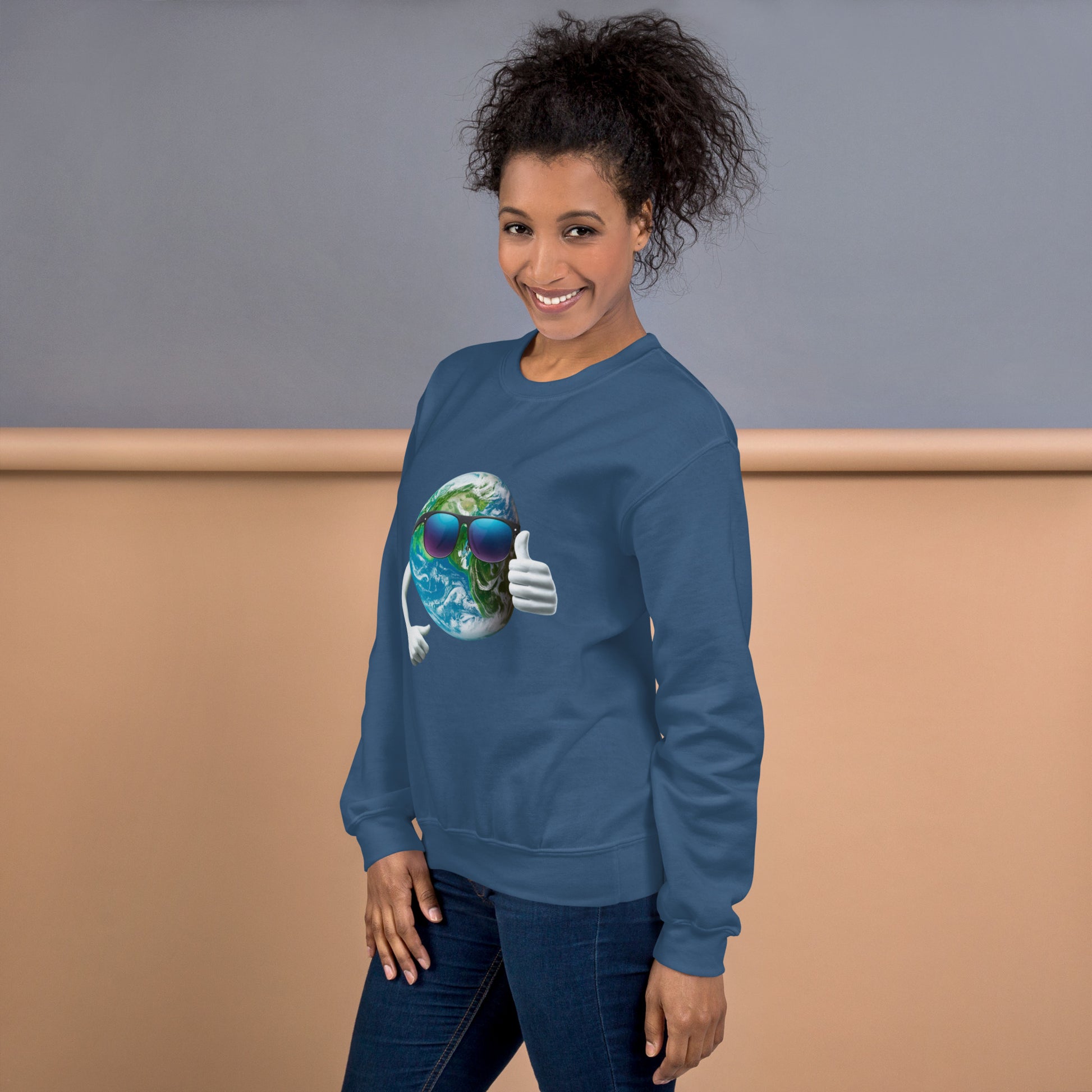 Cool Earth Sweatshirt - indigo side