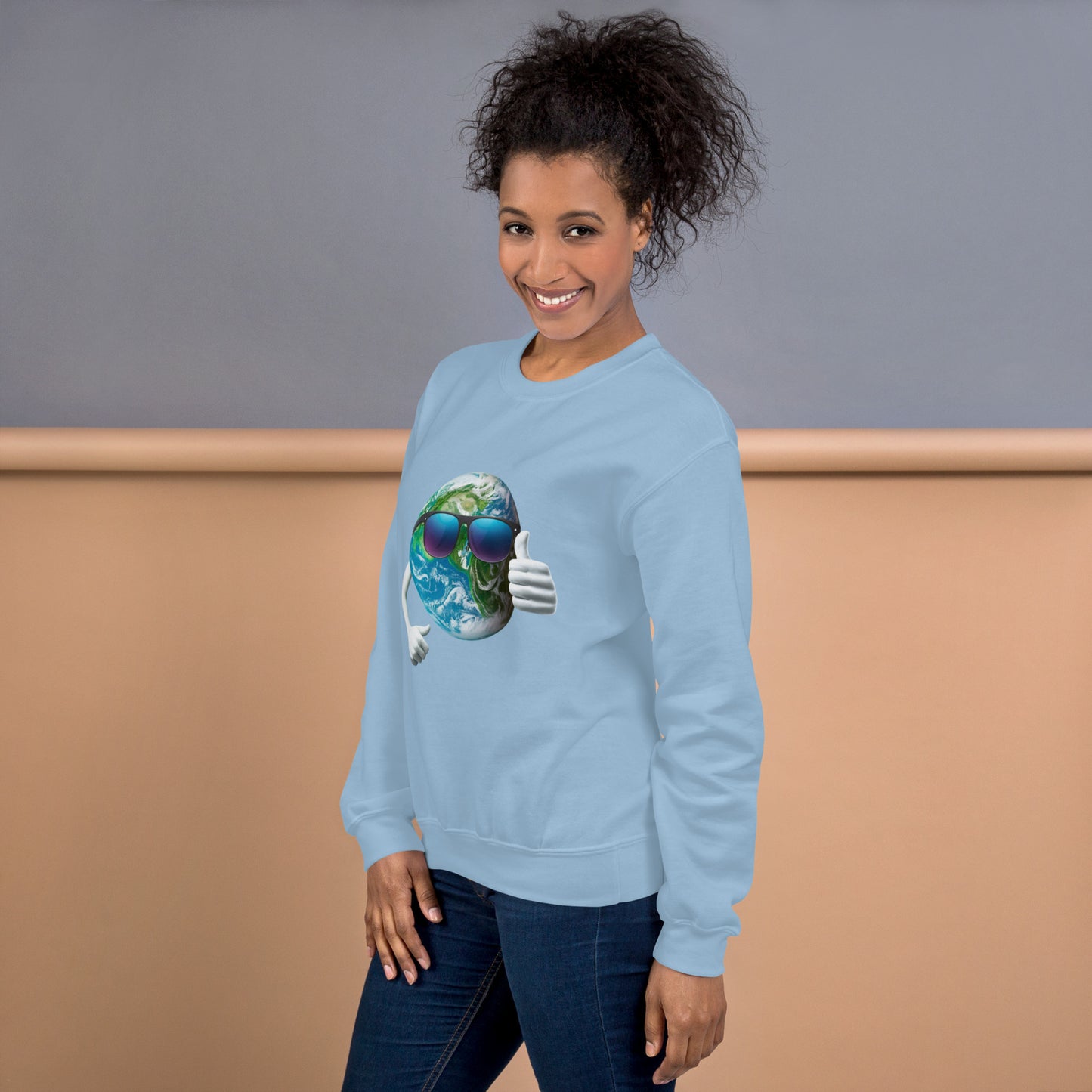 Cool Earth Sweatshirt - light blue side