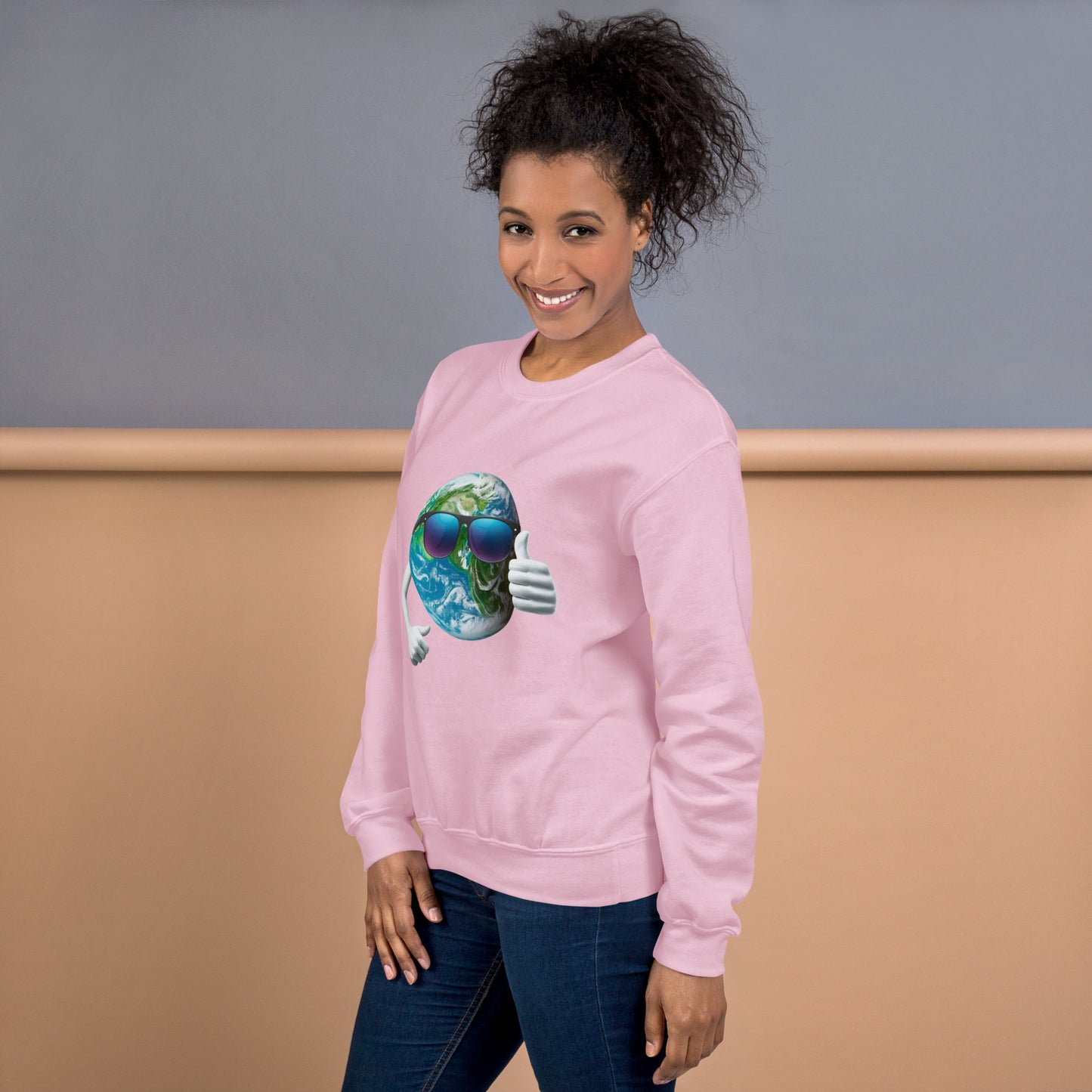 Cool Earth Sweatshirt -  pink side