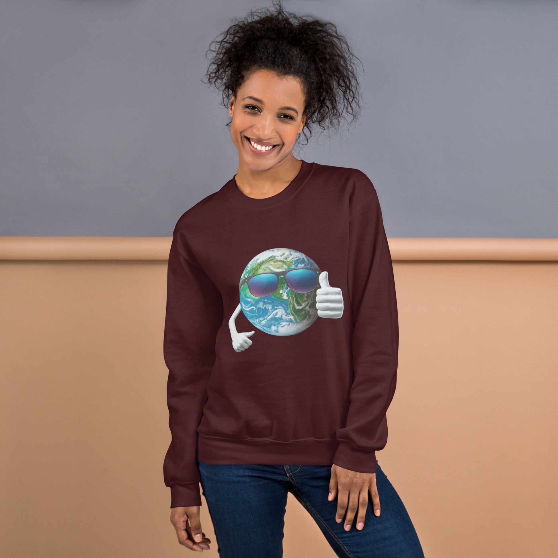 Cool Earth Sweatshirt - maroon