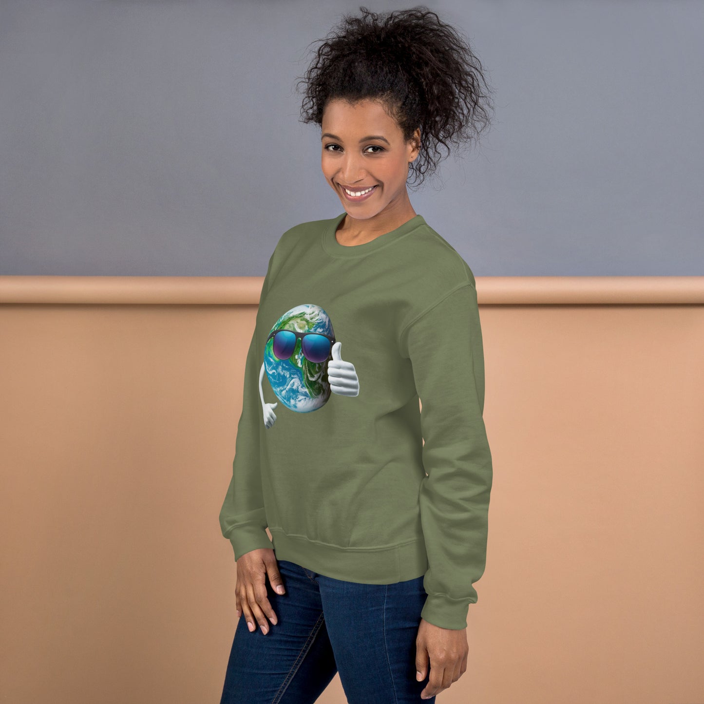 Cool Earth Sweatshirt - military green side