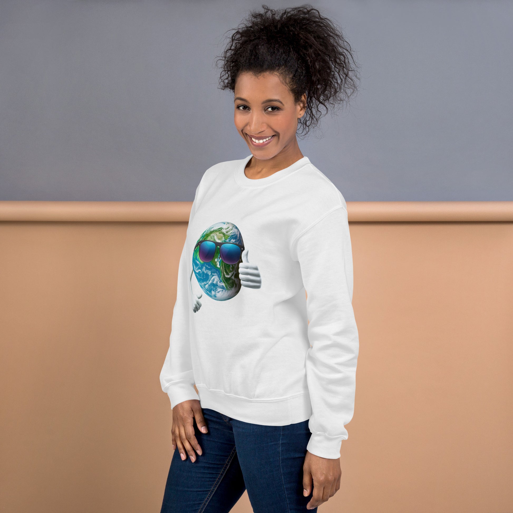 Cool Earth Sweatshirt - white side