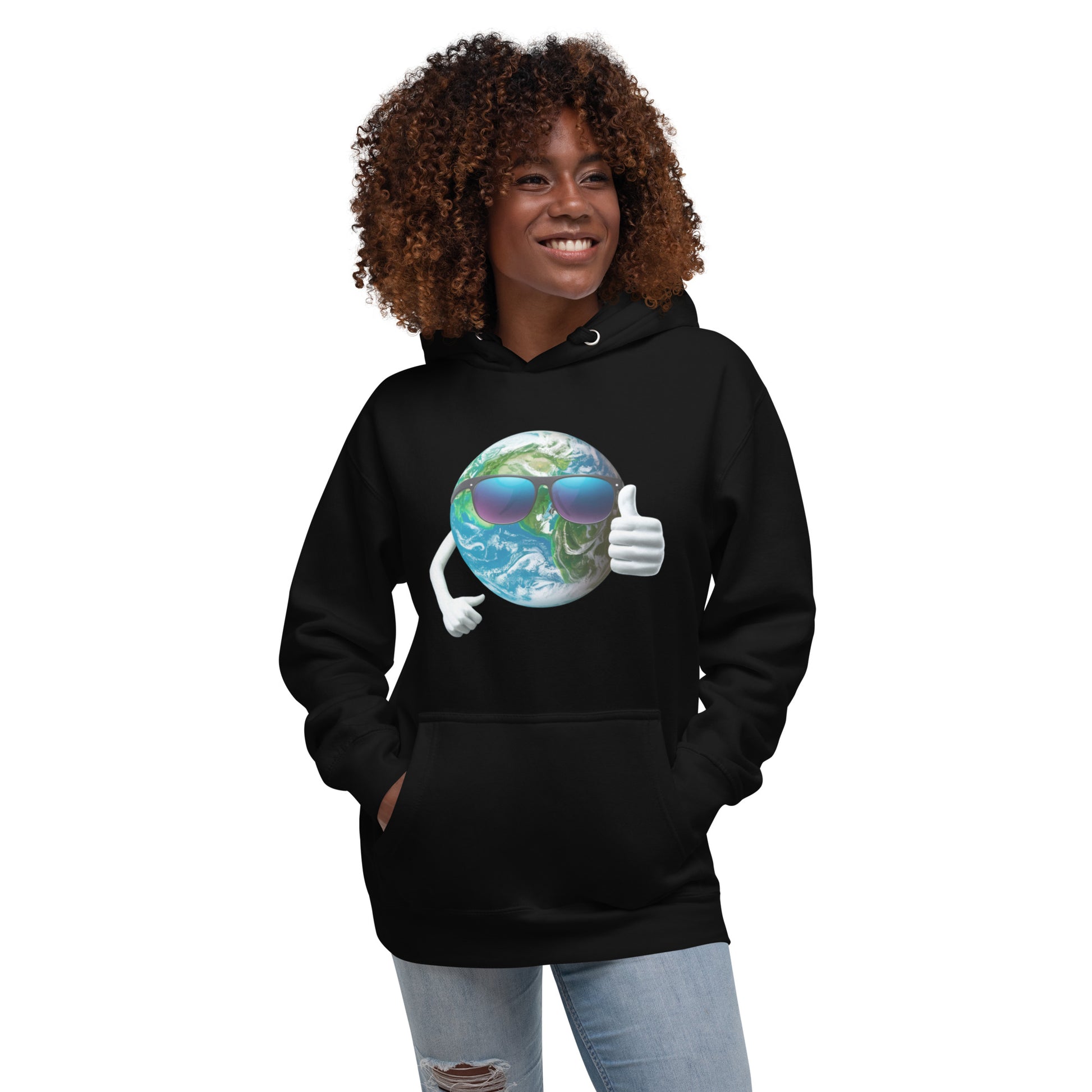 Cool Earth Environmental Justice Hoodie - Front, Black