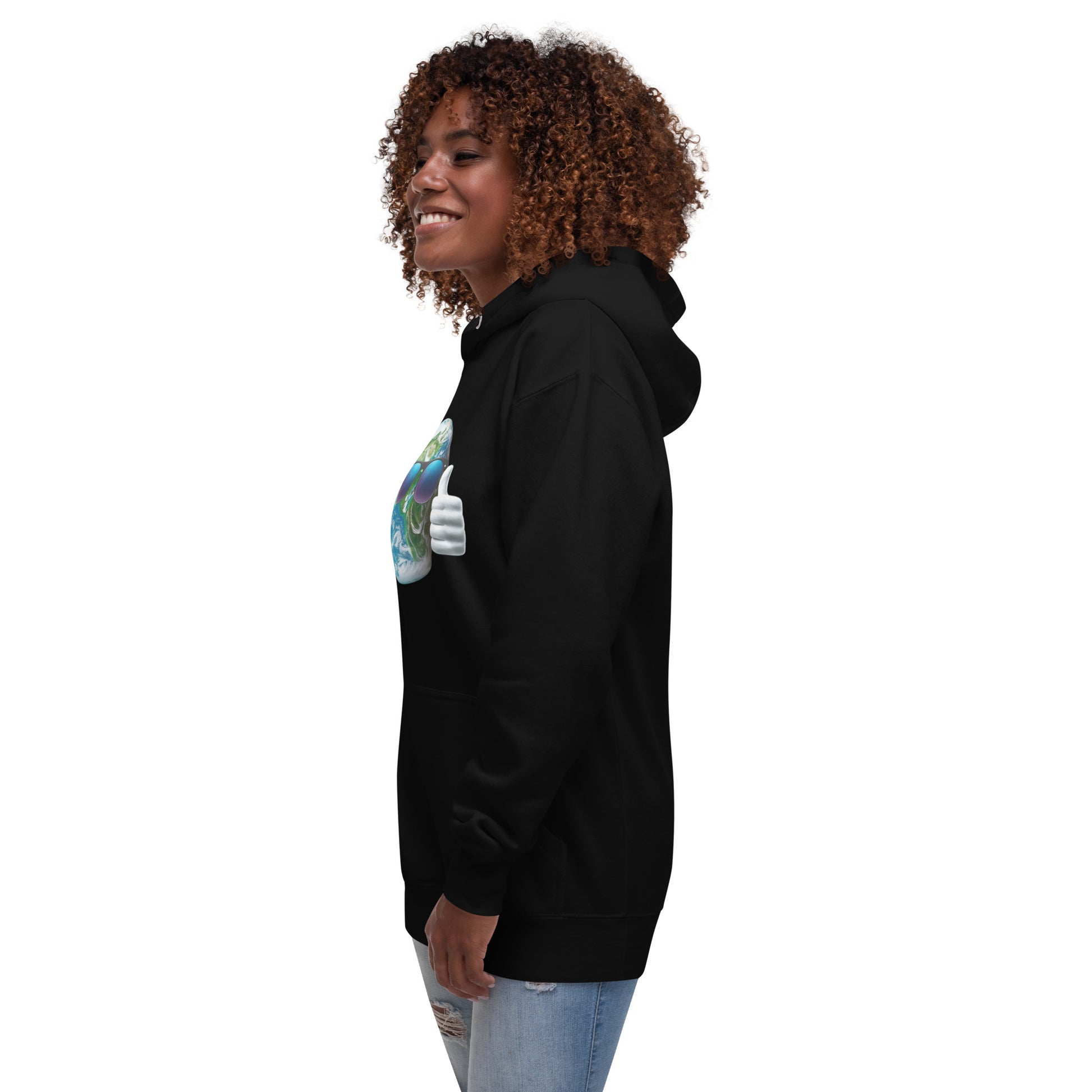 Cool Earth Environmental Justice Hoodie - Side, Black