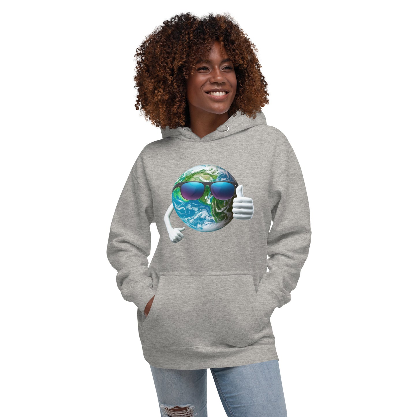 Cool Earth Environmental Justice Hoodie - Front, Grey