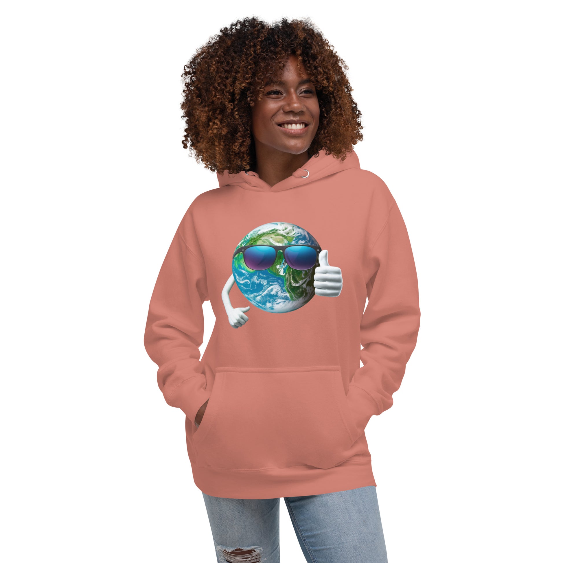 Cool Earth Environmental Justice Hoodie - Front, Rose