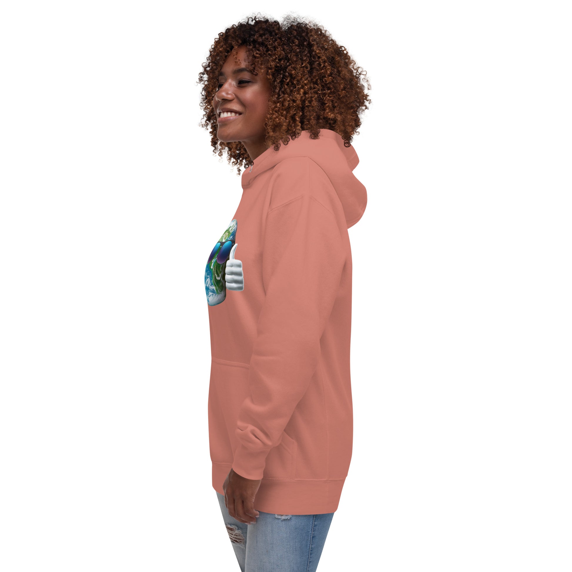 Cool Earth Environmental Justice Hoodie - Side, Rose