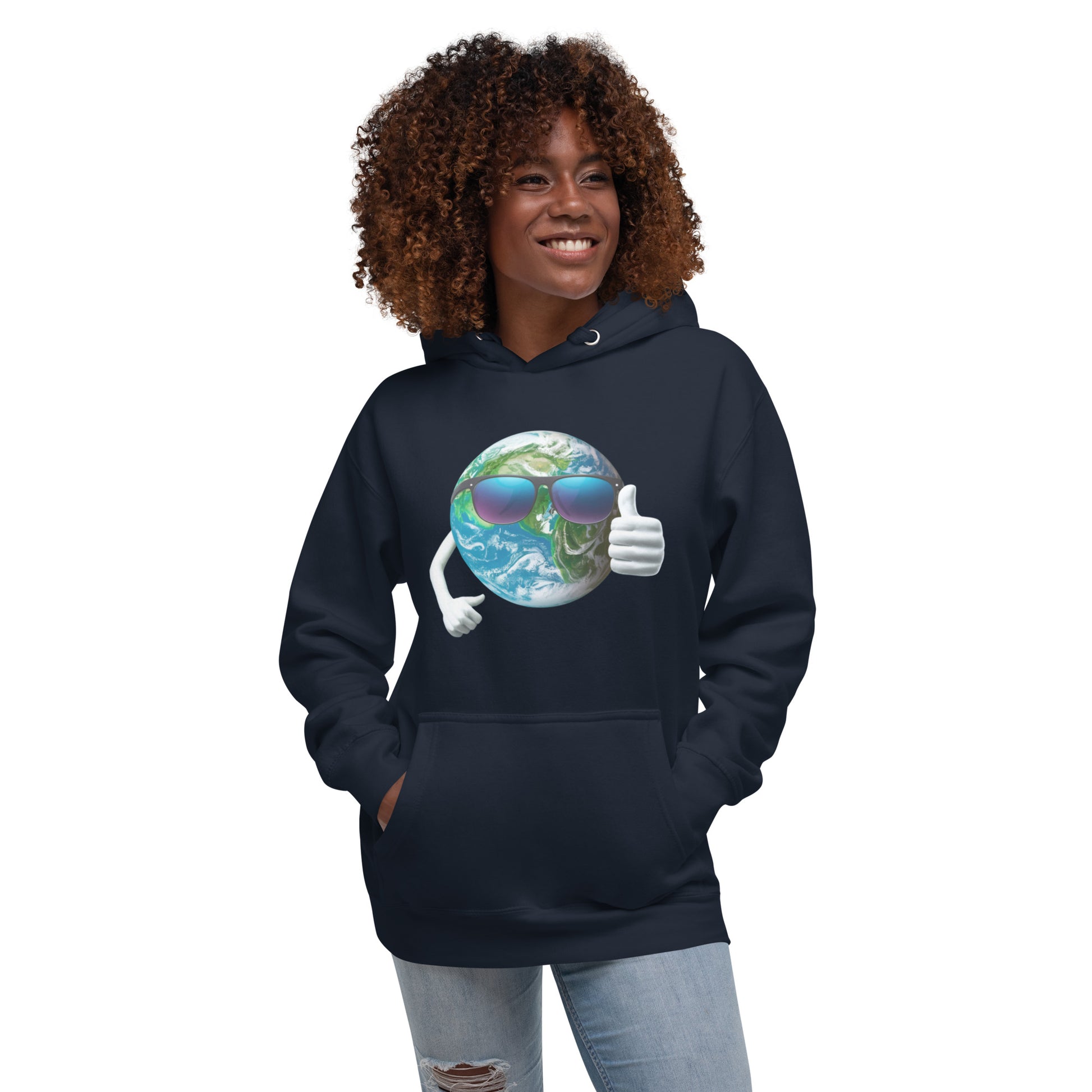 Cool Earth Environmental Justice Hoodie - Front, Navy