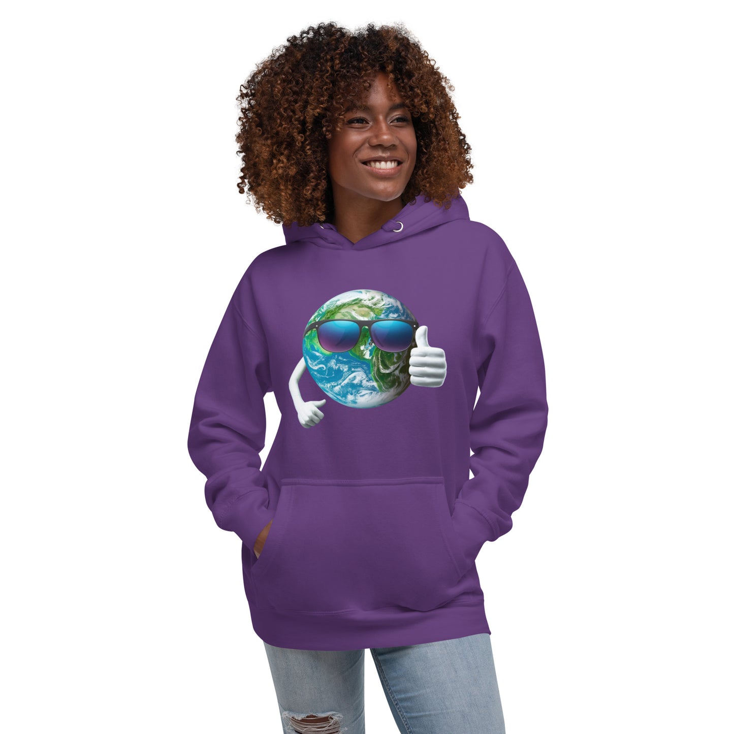 Cool Earth Environmental Justice Hoodie - Front, Purple