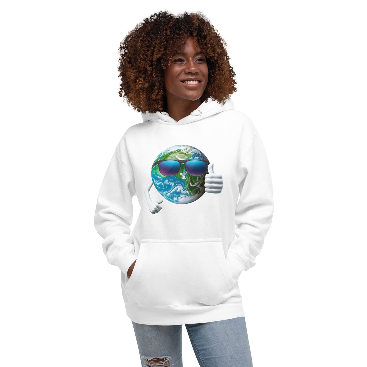 Cool Earth Environmental Justice Hoodie - Front, white