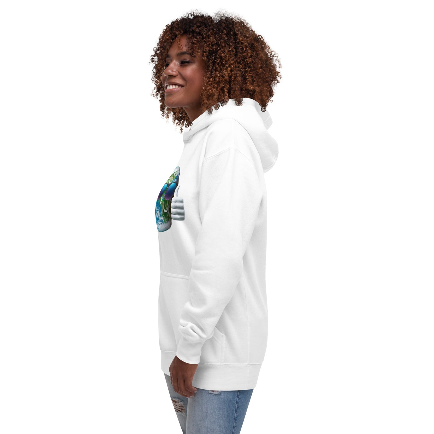 Cool Earth Environmental Justice Hoodie - Side, White