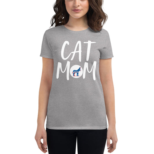 Liberal Democrat Cat Mom Shirt - Grey